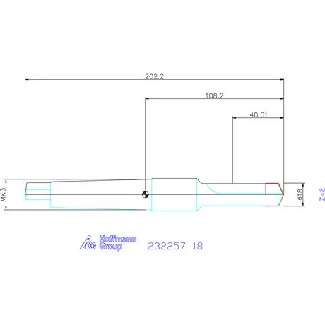 Holex Alaptest MK szár, belső hűtés nélkül 18