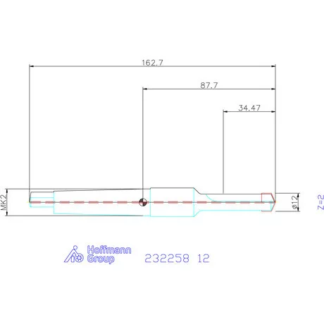 Holex Alaptest MK szár, belső hűtés nélkül 12