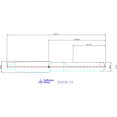 Holex Alaptest MK szár, belső hűtés nélkül 25