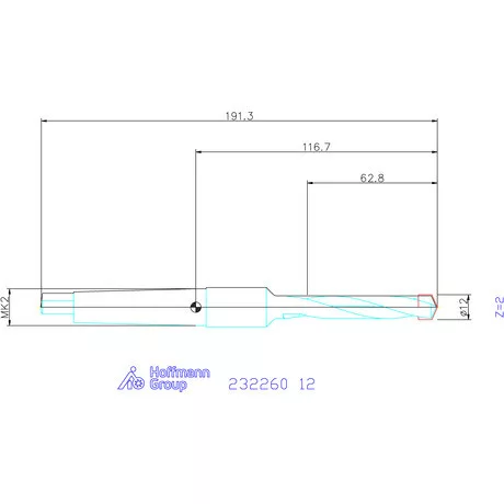 Holex Alaptest MK szár, belső hűtés nélkül 12