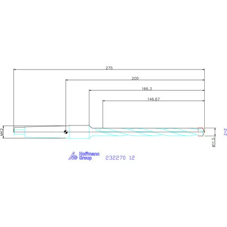 Holex Alaptest MK szár, belső hűtés nélkül 12