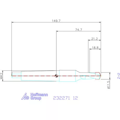 Holex Alaptest MK szár, belső hűtéssel 12