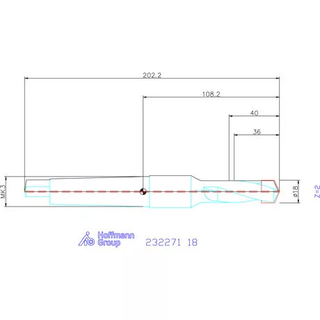 Holex Alaptest MK szár, belső hűtéssel 18
