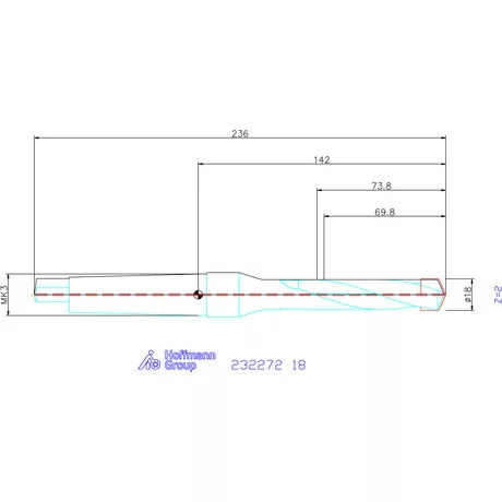 Holex Alaptest MK szár, belső hűtéssel 18