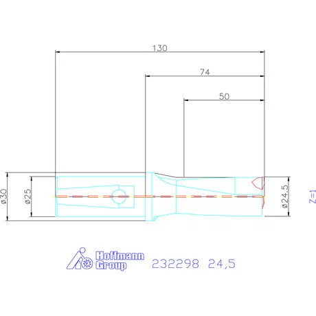 Garant Váltólapkás telibefúró kombinált szárral 24,5 mm