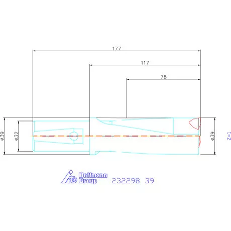 Garant Váltólapkás telibefúró kombinált szárral 39 mm
