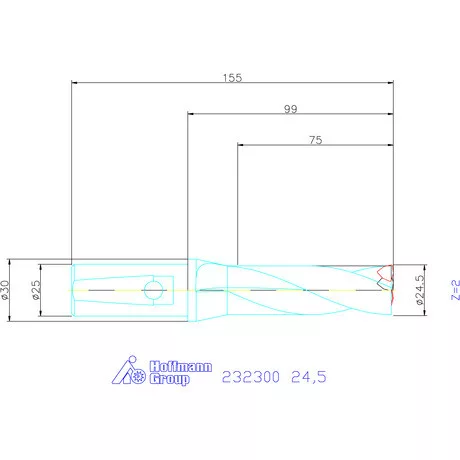 Garant Váltólapkás telibefúró kombinált szárral 24,5 mm