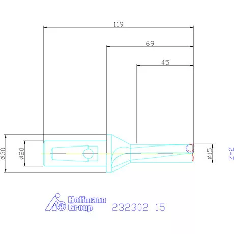 Garant Váltólapkás telibefúró kombinált szárral Szár ⌀ 20 mm 15 mm