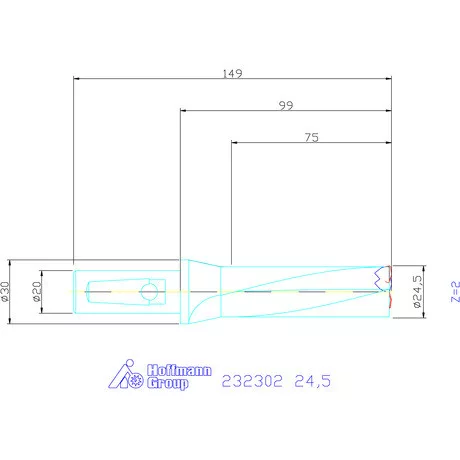 Garant Váltólapkás telibefúró kombinált szárral Szár ⌀ 20 mm 24,5 mm