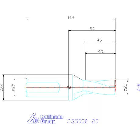 Holex Holex Pro Drill váltólapkás telibefúró kombinált szár 20 mm