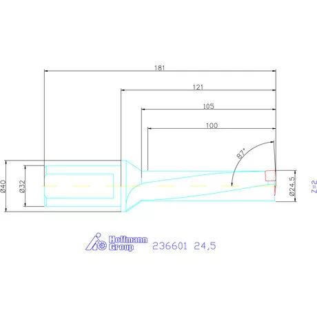 Komet KUB Pentron váltólapkás telibefúró Hengeres szár 24,5 mm