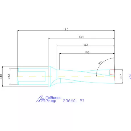Komet KUB Pentron váltólapkás telibefúró Hengeres szár 27 mm