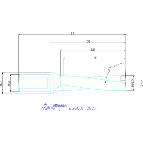 Komet KUB Pentron váltólapkás telibefúró Hengeres szár 28,5 mm
