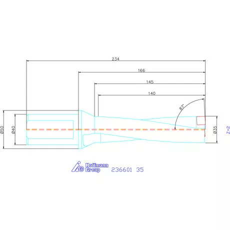 Komet KUB Pentron váltólapkás telibefúró Hengeres szár 35 mm