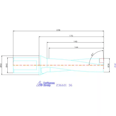 Komet KUB Pentron váltólapkás telibefúró Hengeres szár 36 mm