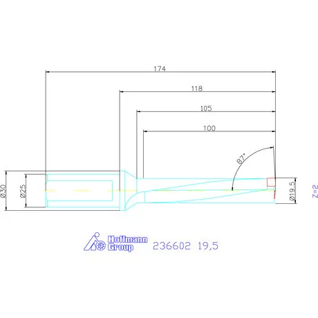 Komet KUB Pentron váltólapkás telibefúró Hengeres szár 19,5 mm