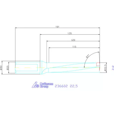 Komet KUB Pentron váltólapkás telibefúró Hengeres szár 22,5 mm