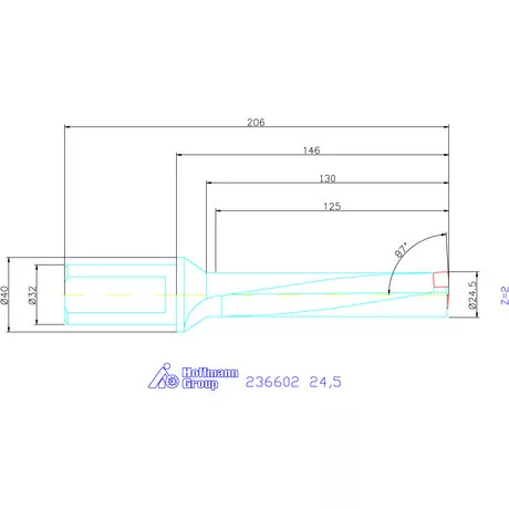 Komet KUB Pentron váltólapkás telibefúró Hengeres szár 24,5 mm