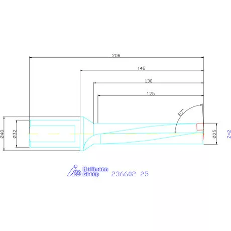 Komet KUB Pentron váltólapkás telibefúró Hengeres szár 25 mm
