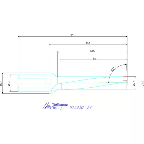 Komet KUB Pentron váltólapkás telibefúró Hengeres szár 26 mm