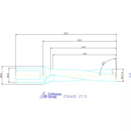 Komet KUB Pentron váltólapkás telibefúró Hengeres szár 27,5 mm