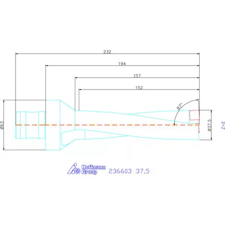 Komet KUB Pentron váltólapkás telibefúró ABS szár 37,5 mm