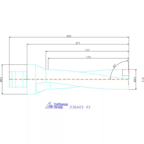 Komet KUB Pentron váltólapkás telibefúró ABS szár 43 mm
