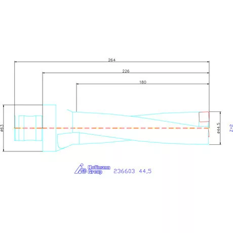 Komet KUB Pentron váltólapkás telibefúró ABS szár 44,5 mm
