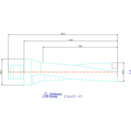 Komet KUB Pentron váltólapkás telibefúró ABS szár 45 mm
