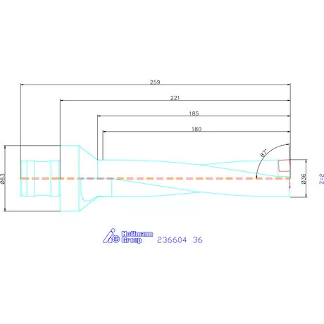 Komet KUB Pentron váltólapkás telibefúró ABS szár 36 mm