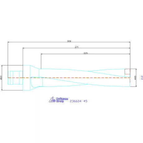 Komet KUB Pentron váltólapkás telibefúró ABS szár 45 mm
