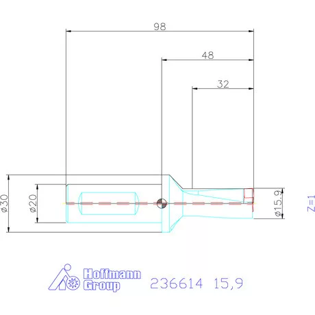 Komet KUB Pentron váltólapkás telibefúró Hengeres szár 15,9 mm