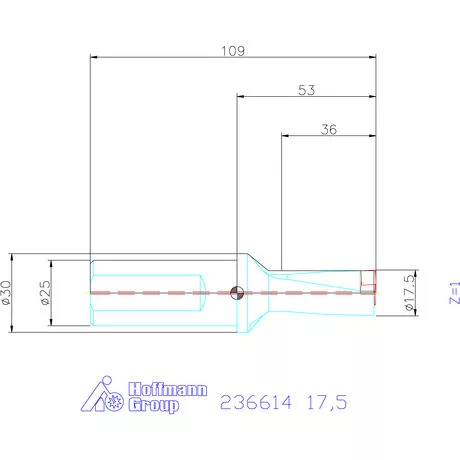 Komet KUB Pentron váltólapkás telibefúró Hengeres szár 17,5 mm