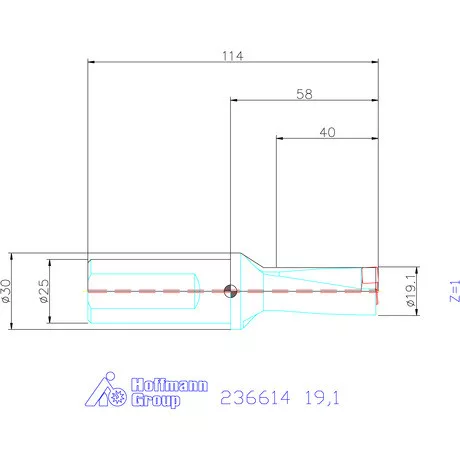 Komet KUB Pentron váltólapkás telibefúró Hengeres szár 19,1 mm