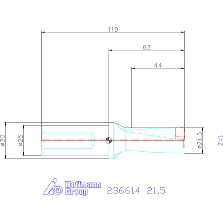 Komet KUB Pentron váltólapkás telibefúró Hengeres szár 21,5 mm
