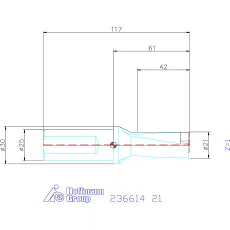 Komet KUB Pentron váltólapkás telibefúró Hengeres szár 21 mm