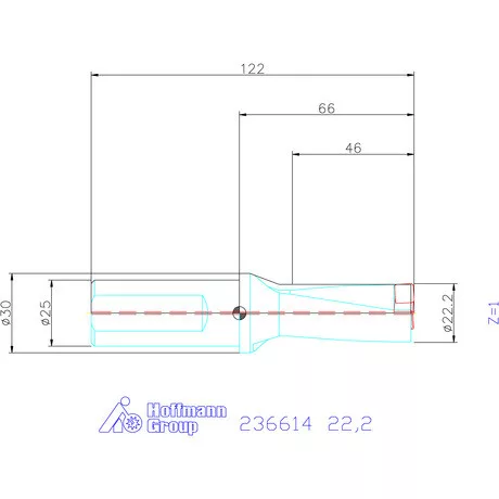 Komet KUB Pentron váltólapkás telibefúró Hengeres szár 22,2 mm