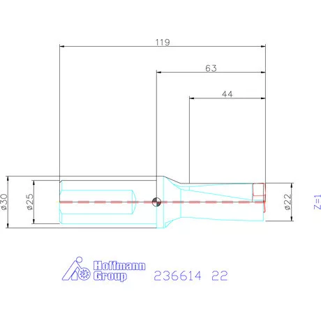 Komet KUB Pentron váltólapkás telibefúró Hengeres szár 22 mm