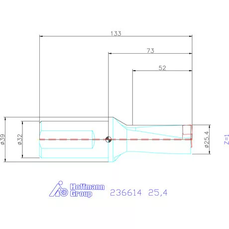 Komet KUB Pentron váltólapkás telibefúró Hengeres szár 25,4 mm