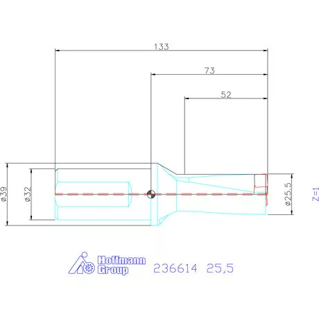 Komet KUB Pentron váltólapkás telibefúró Hengeres szár 25,5 mm