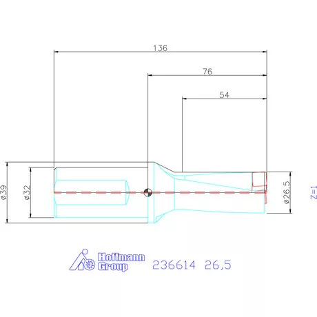 Komet KUB Pentron váltólapkás telibefúró Hengeres szár 26,5 mm