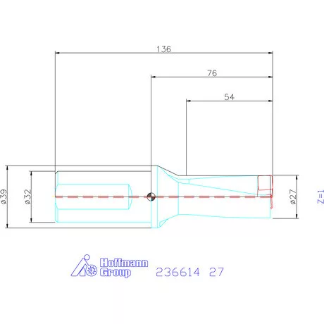 Komet KUB Pentron váltólapkás telibefúró Hengeres szár 27 mm