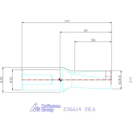 Komet KUB Pentron váltólapkás telibefúró Hengeres szár 28,6 mm