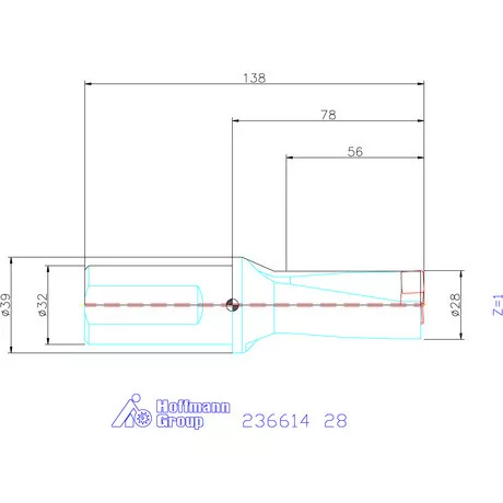 Komet KUB Pentron váltólapkás telibefúró Hengeres szár 28 mm