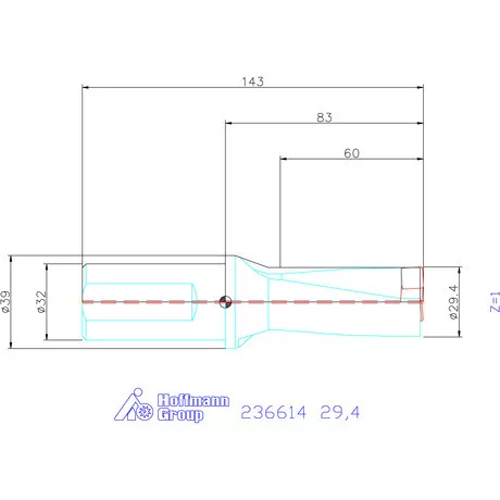 Komet KUB Pentron váltólapkás telibefúró Hengeres szár 29,4 mm