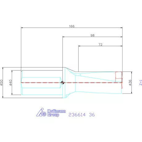 Komet KUB Pentron váltólapkás telibefúró Hengeres szár 36 mm
