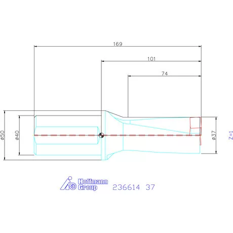 Komet KUB Pentron váltólapkás telibefúró Hengeres szár 37 mm