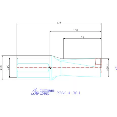 Komet KUB Pentron váltólapkás telibefúró Hengeres szár 38,1 mm