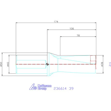 Komet KUB Pentron váltólapkás telibefúró Hengeres szár 39 mm
