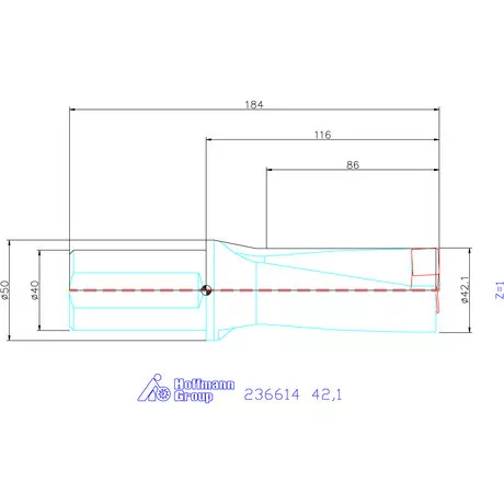 Komet KUB Pentron váltólapkás telibefúró Hengeres szár 42,1 mm